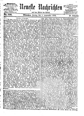 Neueste Nachrichten aus dem Gebiete der Politik (Münchner neueste Nachrichten) Freitag 3. September 1875
