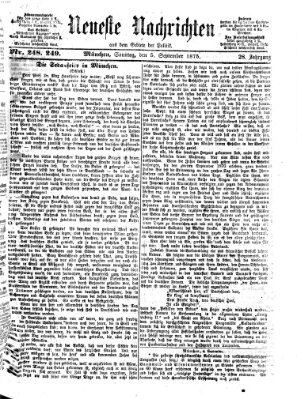 Neueste Nachrichten aus dem Gebiete der Politik (Münchner neueste Nachrichten) Sonntag 5. September 1875