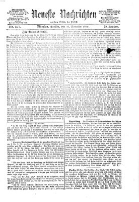 Neueste Nachrichten aus dem Gebiete der Politik (Münchner neueste Nachrichten) Samstag 13. November 1875