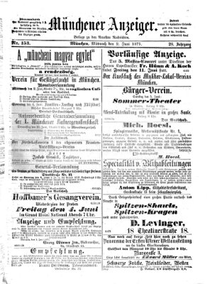 Münchener Anzeiger (Münchner neueste Nachrichten) Mittwoch 2. Juni 1875
