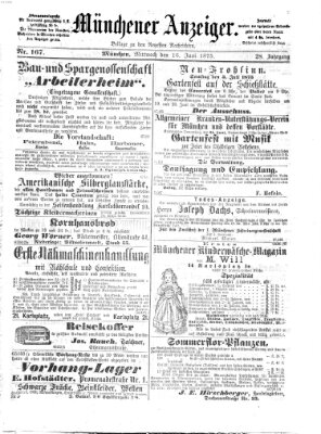 Münchener Anzeiger (Münchner neueste Nachrichten) Mittwoch 16. Juni 1875