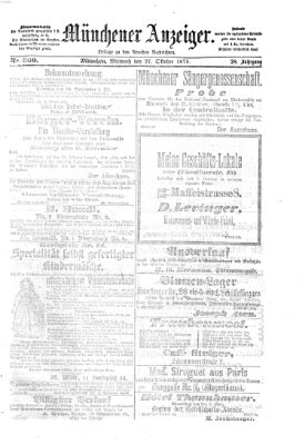 Münchener Anzeiger (Münchner neueste Nachrichten) Mittwoch 27. Oktober 1875