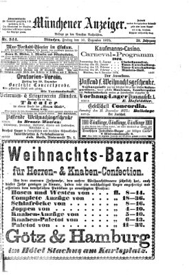 Münchener Anzeiger (Münchner neueste Nachrichten) Freitag 10. Dezember 1875