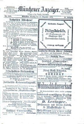 Münchener Anzeiger (Münchner neueste Nachrichten) Samstag 11. Dezember 1875