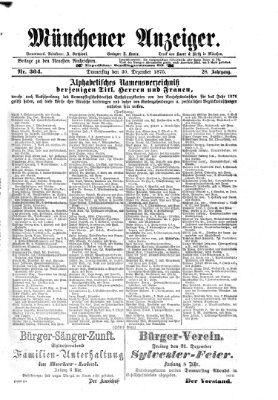 Münchener Anzeiger (Münchner neueste Nachrichten) Donnerstag 30. Dezember 1875