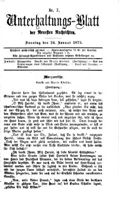 Neueste Nachrichten aus dem Gebiete der Politik (Münchner neueste Nachrichten) Sonntag 24. Januar 1875