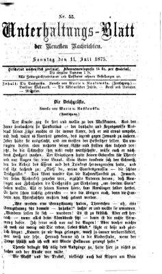 Neueste Nachrichten aus dem Gebiete der Politik (Münchner neueste Nachrichten) Sonntag 11. Juli 1875