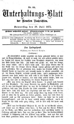 Neueste Nachrichten aus dem Gebiete der Politik (Münchner neueste Nachrichten) Donnerstag 29. Juli 1875