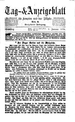 Tag- und Anzeigeblatt für Kempten und das Allgäu Samstag 9. Januar 1875
