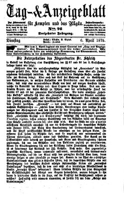 Tag- und Anzeigeblatt für Kempten und das Allgäu Dienstag 6. April 1875