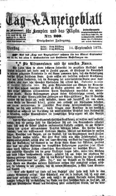 Tag- und Anzeigeblatt für Kempten und das Allgäu Dienstag 14. September 1875