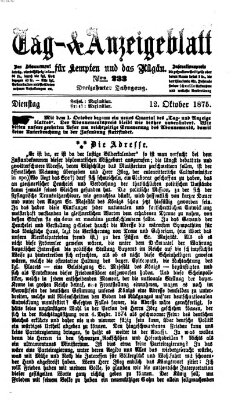 Tag- und Anzeigeblatt für Kempten und das Allgäu Dienstag 12. Oktober 1875