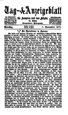 Tag- und Anzeigeblatt für Kempten und das Allgäu Samstag 6. November 1875