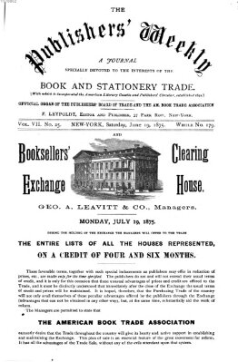 Publishers' weekly Samstag 19. Juni 1875
