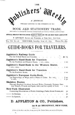 Publishers' weekly Samstag 26. Juni 1875