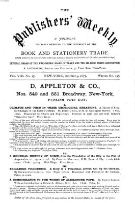 Publishers' weekly Samstag 9. Oktober 1875