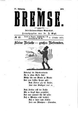 Die Bremse Samstag 9. Oktober 1875