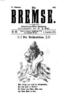 Die Bremse Samstag 4. Dezember 1875