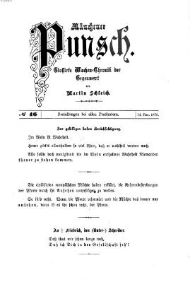 Münchener Punsch Sonntag 14. November 1875