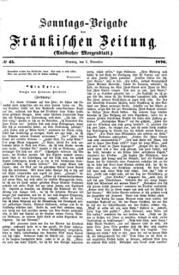 Fränkische Zeitung (Ansbacher Morgenblatt) Sonntag 5. November 1876