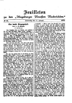 Augsburger neueste Nachrichten Donnerstag 17. Februar 1876