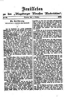 Augsburger neueste Nachrichten Sonntag 1. Oktober 1876