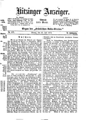 Kitzinger Anzeiger Montag 28. Juli 1873