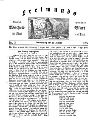 Freimund's kirchlich-politisches Wochenblatt für Stadt und Land Donnerstag 21. Januar 1875