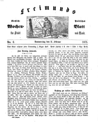 Freimund's kirchlich-politisches Wochenblatt für Stadt und Land Donnerstag 11. Februar 1875
