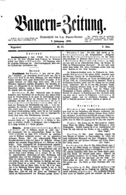 Bauern-Zeitung Donnerstag 8. Juni 1876