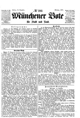 Münchener Bote für Stadt und Land Freitag 15. Dezember 1876