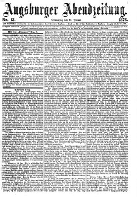 Augsburger Abendzeitung Donnerstag 13. Januar 1876
