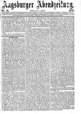 Augsburger Abendzeitung Freitag 21. Januar 1876