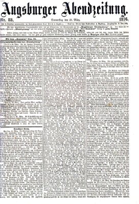 Augsburger Abendzeitung Donnerstag 23. März 1876