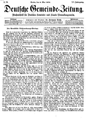 Deutsche Gemeinde-Zeitung Samstag 6. Mai 1876