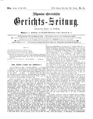 Allgemeine österreichische Gerichts-Zeitung Freitag 28. Juli 1876