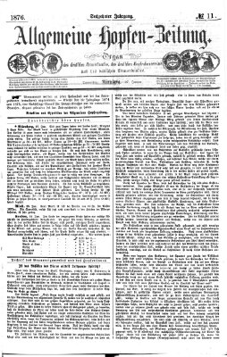 Allgemeine Hopfen-Zeitung Donnerstag 27. Januar 1876