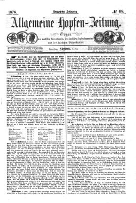 Allgemeine Hopfen-Zeitung Donnerstag 8. Juni 1876
