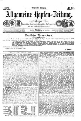 Allgemeine Hopfen-Zeitung Dienstag 12. September 1876