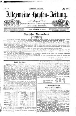 Allgemeine Hopfen-Zeitung Freitag 27. Oktober 1876