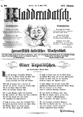 Kladderadatsch Sonntag 21. Mai 1876
