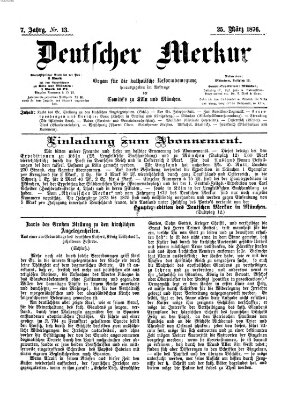 Deutscher Merkur Samstag 25. März 1876