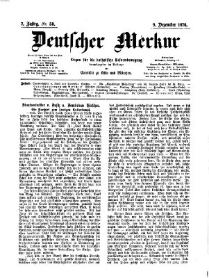 Deutscher Merkur Samstag 9. Dezember 1876