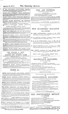 Saturday review Samstag 30. September 1876