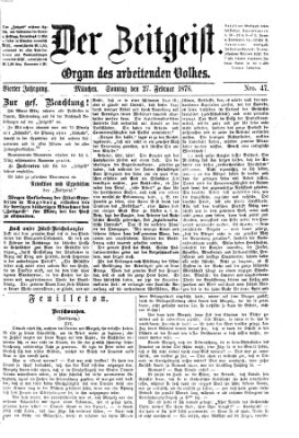 Der Zeitgeist Sonntag 27. Februar 1876