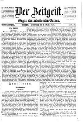 Der Zeitgeist Donnerstag 9. März 1876