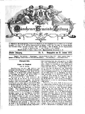 Münchener Gemeinde-Zeitung Donnerstag 27. Januar 1876