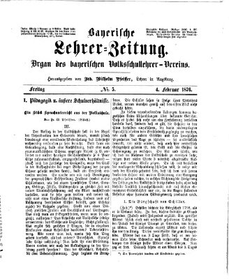 Bayerische Lehrerzeitung Freitag 4. Februar 1876