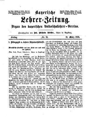 Bayerische Lehrerzeitung Dienstag 21. März 1876