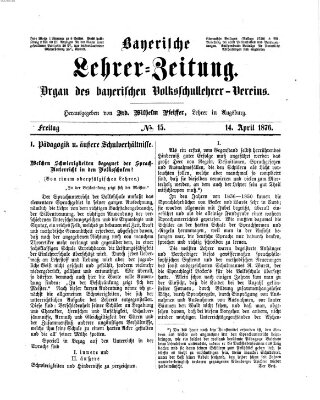 Bayerische Lehrerzeitung Freitag 14. April 1876